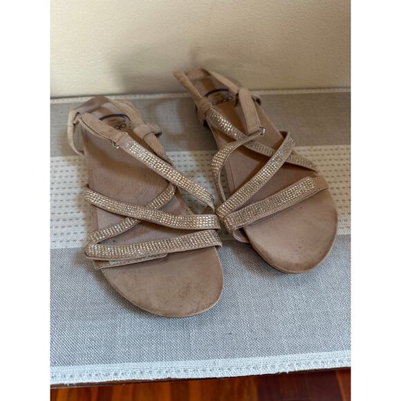 Abeo Sylvie Bio System Tan with Rhinestone accents Sandals Size 7 - Picture 1 of 5